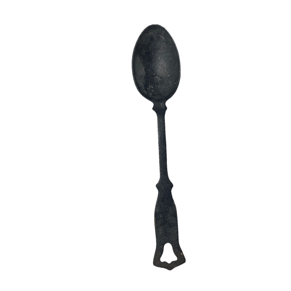 Vintage Cast Iron Cowboy Ladle Spoon Western Pioneer Chuckwagon Campfire Utensil